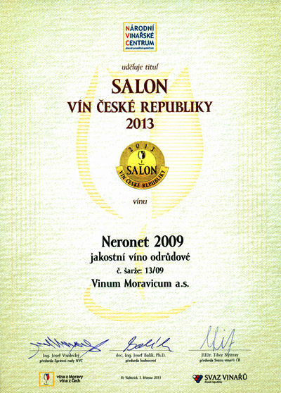 Salon vín 2013, Neronet 2009