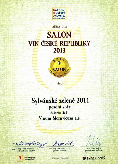 Salon vín 2013, Sylvánské zelené 2011